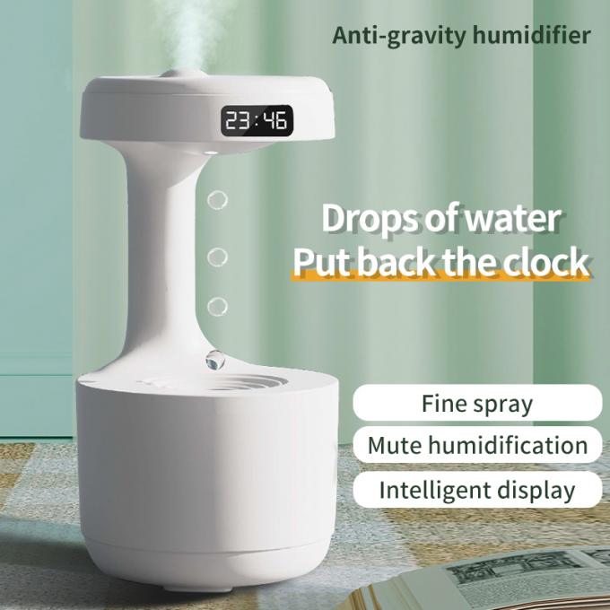 ماهی خانگی OEM قطره آب قابل حمل 800ml مرطوب کننده ضد گرانش ساعت دیجیتال Ultrasonic Anti Gravity Humidifier 3