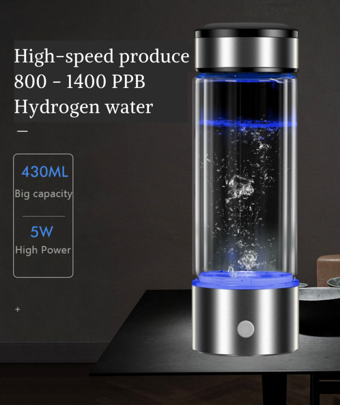 Homefish 2021 OEM شیشه هیدروژن ژنراتور بطری آب SPE PEM تکنولوژی آب یونیزر آب هیدروژن قابل حمل 1