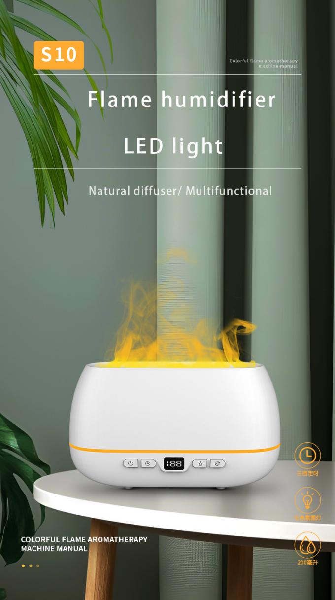 2023 طراحی جدید دیفیوزر شعله فوق صوتی 200 میلی لیتر RGB Light Flame Humidifier With Remote Controller Aroma Diffuser برای خانه 1