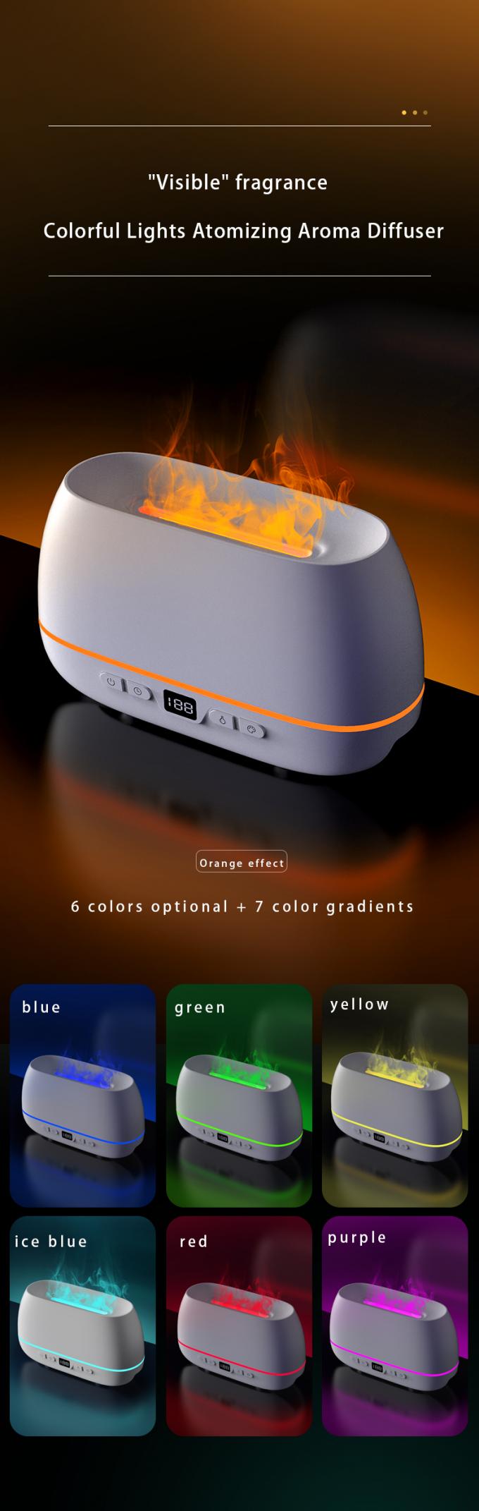 2023 طراحی جدید دیفیوزر شعله فوق صوتی 200 میلی لیتر RGB Light Flame Humidifier With Remote Controller Aroma Diffuser برای خانه 5