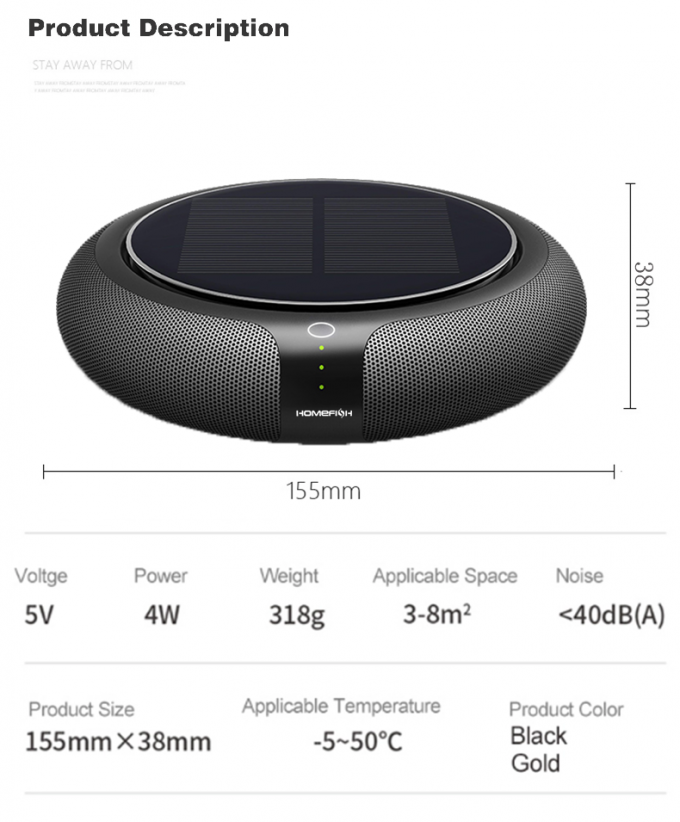 پاک کننده هوا اتومبیل ژنراتور یون منفی 1200mAh OEM ODM 14