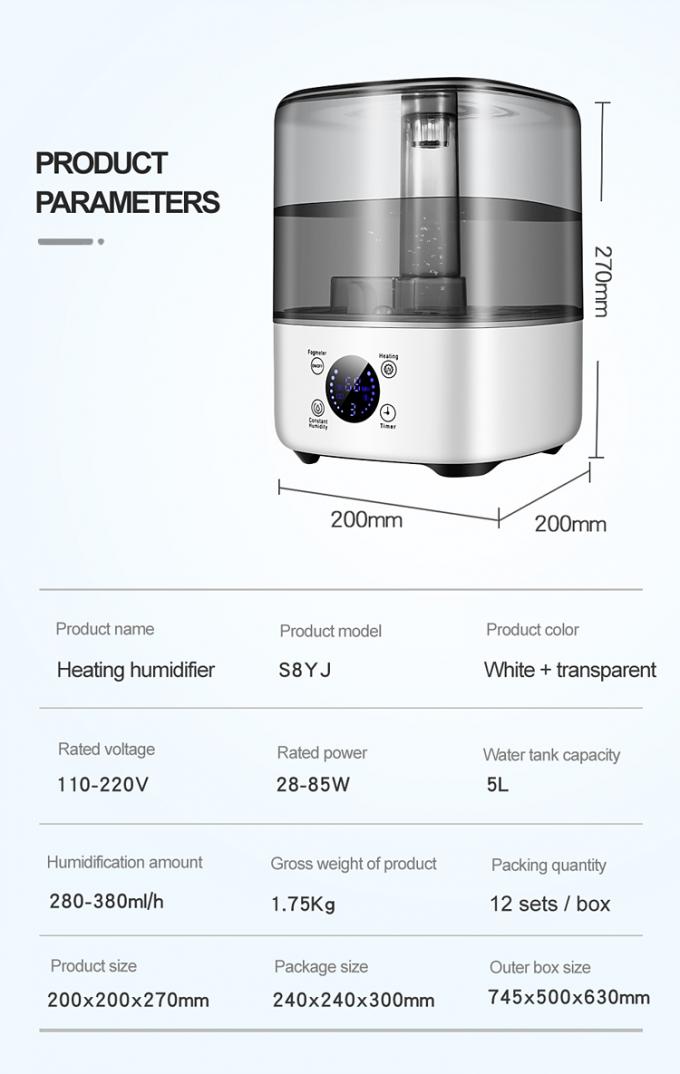 HOMEFISH BPA Free 5L رطوبت دهنده ظرفیت بزرگ با پلاگین الکتریکی UV ضدعفونی کننده 14